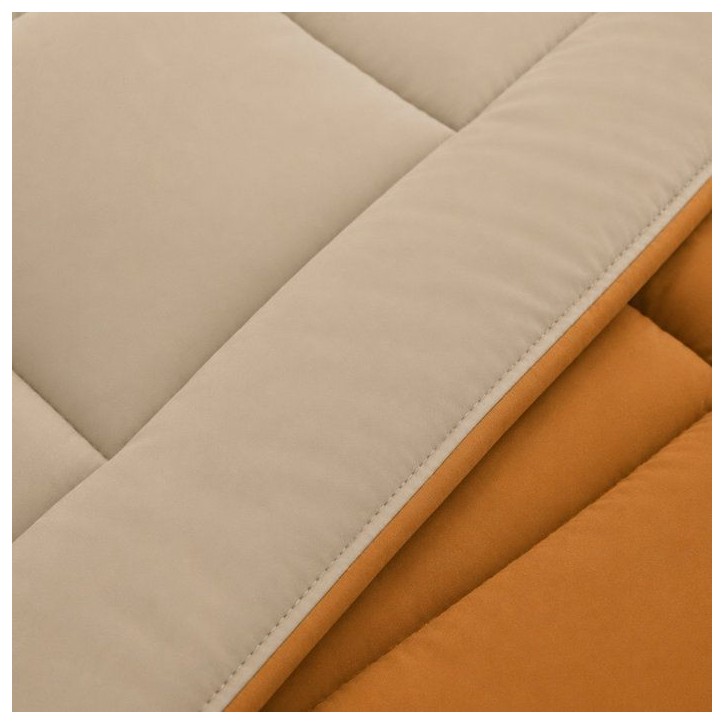 HUDSON - Couette Légere Microfibre - 200 gr/m2 - Ocre & Galet - 220 x 240 HUDSON - Couette Légere Microfibre - 200 gr/m2 - Ocre & Galet - 220 x 240