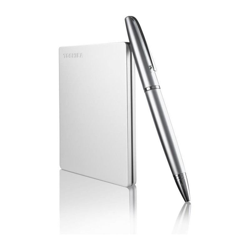 Disque dur externe - TOSHIBA - CANVIO Slim - 1 To - Finition aluminium