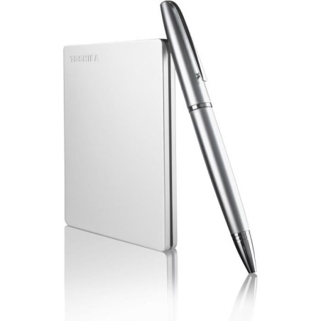 Disque dur externe - TOSHIBA - CANVIO Slim - 1 To - Finition aluminium