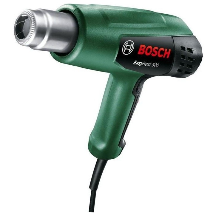 Décapeur thermique Bosch - EasyHeat 500 (1600W, débit d'air: 240 / 450 l/min, température: 300/500°C) Décapeur thermique Bosch - EasyHeat 500 (1600W, débit d'air: 240 / 450 l/min, température: 300/500°C)