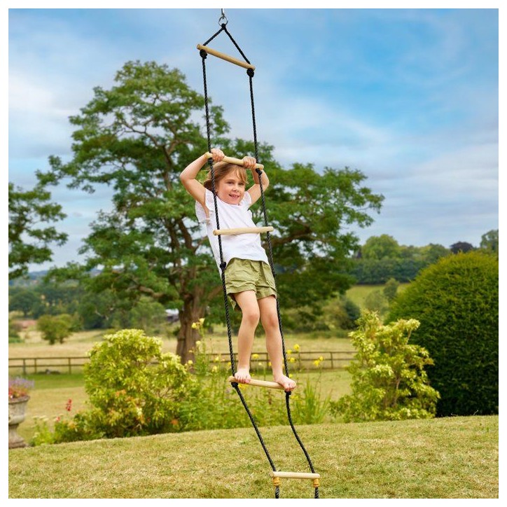Échelle en bois - TP TOYS - Corde Noire - H 190-250 cm Échelle en bois - TP TOYS - Corde Noire - H 190-250 cm