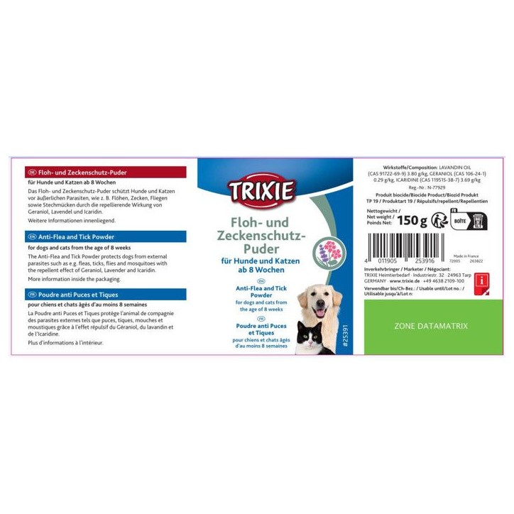 Poudre anti puces tiques - 150 g