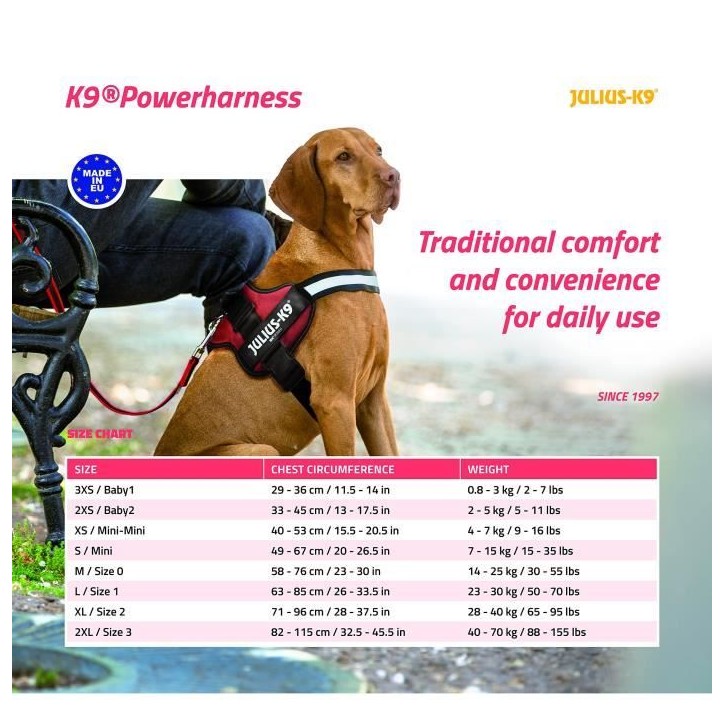 Harnais - K9 Power - XL/2 71–96 cm - 50 mm - noir