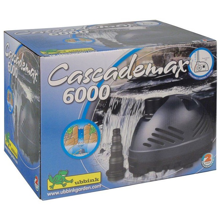 Pompe cascade - UBBINK - Cascademax 6000 - Débit 6600 l/h - Hauteur refoulement 4 m - Conso 40 W Pompe cascade - UBBINK - Cascademax 6000 - Débit 6600 l/h - Hauteur refoulement 4 m - Conso 40 W