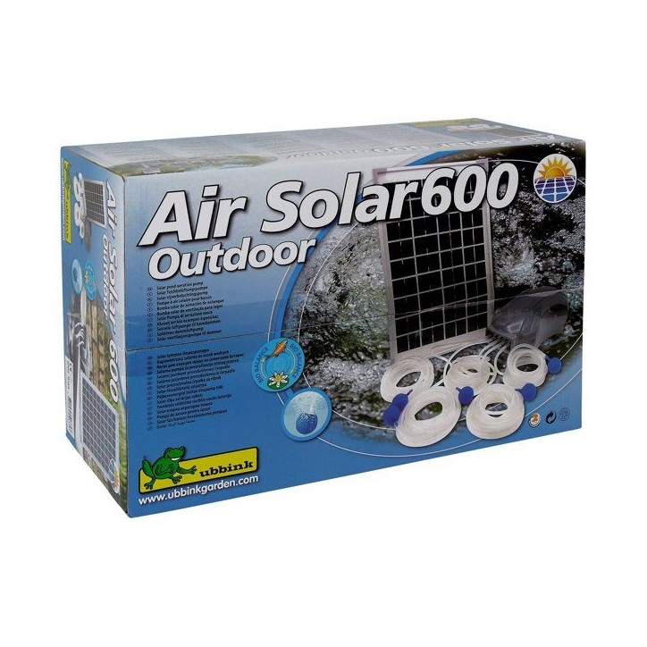 Pompe a air - UBBINK - AirSolar 600 - Débit 600 l/h - 5 diffuseurs - Panneau solaire 12Vr