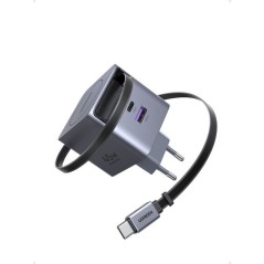 Chargeur secteur - UGREEN - 45W - USB-A et USB-C - Rétractable - Noir