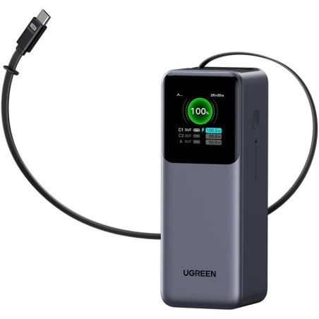 Batterie externe - UGREEN - 165W - USB-A et USB-C - Rétractable - Noi