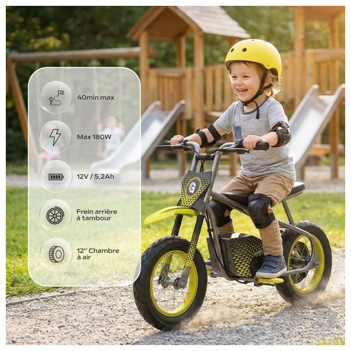 Trottinette électrique - URBANGLIDE - BIKIDS 120 - 180W - pneus 12 - 40 min