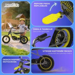 Trottinette électrique - URBANGLIDE - BIKIDS 120 - 180W - pneus 12 -