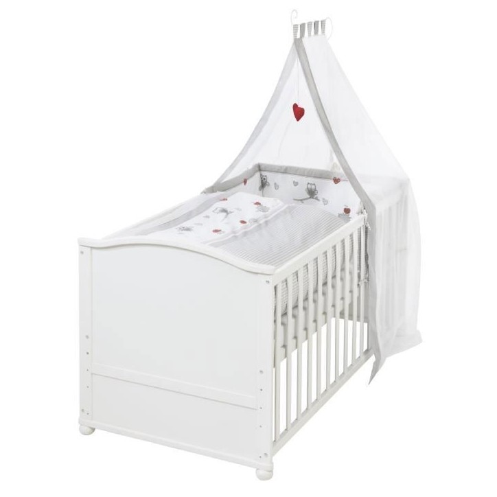 Lit bébé évolutif - 70 x 140 cm - ROBA - ADAM ET EULE - Avec accessoires - Blanc