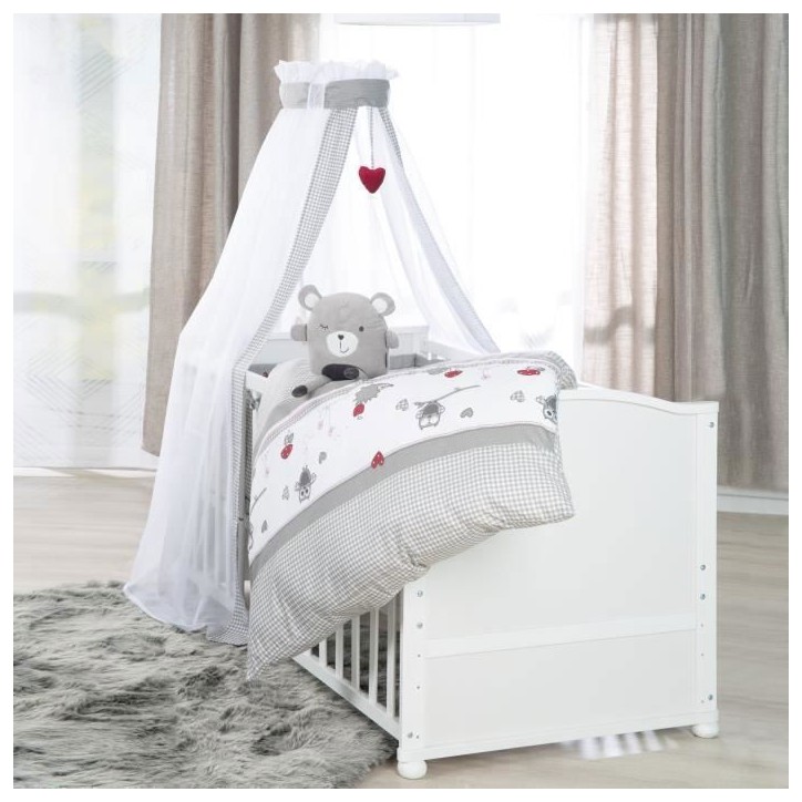 Lit bébé évolutif - 70 x 140 cm - ROBA - ADAM ET EULE - Avec accessoires - Blanc
