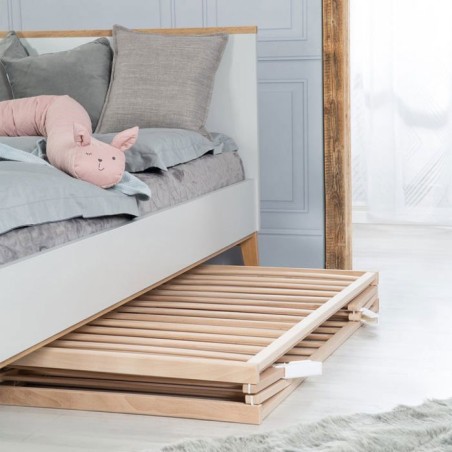 Lit bébé pliant - 60 x 120 cm - ROBA - FOLD UP - Roulettes - Bois naturel