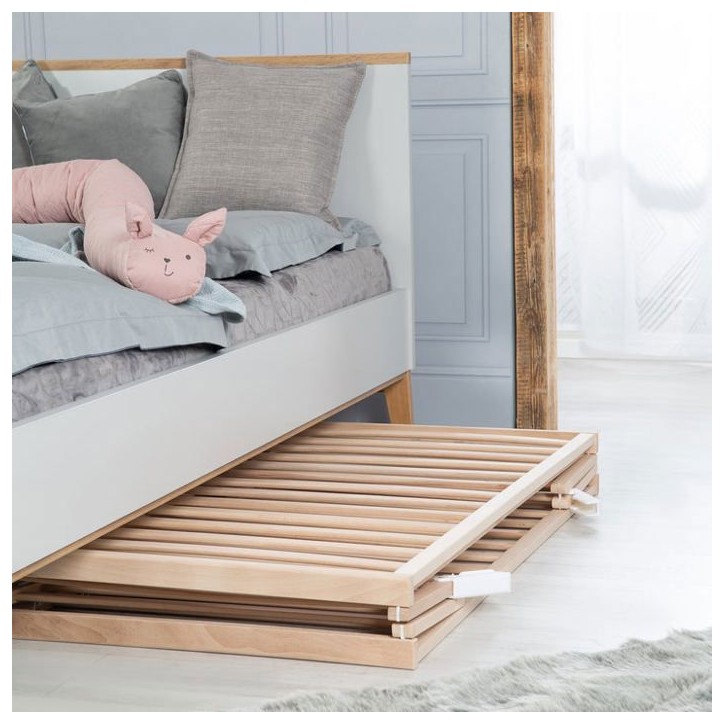 Lit bébé pliant - 60 x 120 cm - ROBA - FOLD UP - Roulettes - Bois naturel