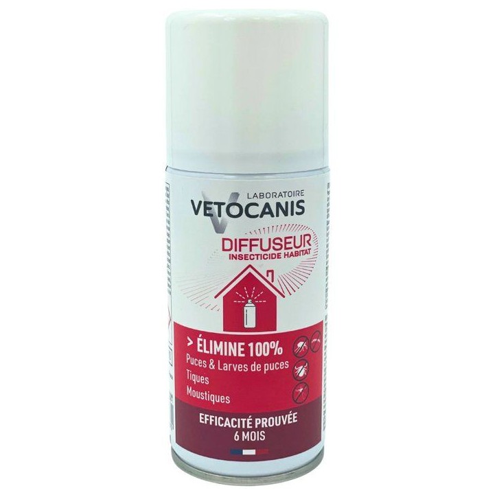 Diffuseur insecticide - VETOCANIS - Habitat - 150 ml - Anti-parasites - Effet immédiat