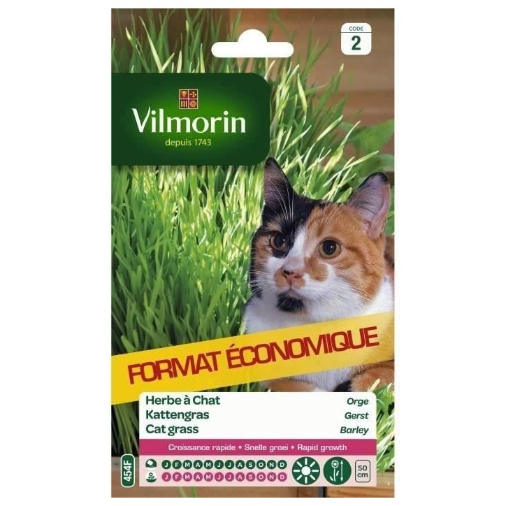 VILMORIN Sachet graines d'herbe a chat Orge VILMORIN Sachet graines d'herbe a chat Orge
