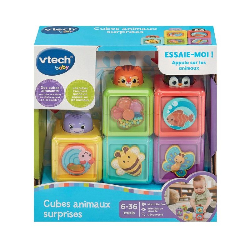 VTECH BABY - CUBES ANIMAUX SURPRISES - Multicolore