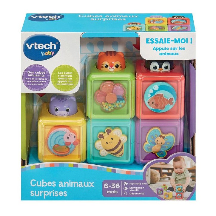VTECH BABY - CUBES ANIMAUX SURPRISES - Multicolore VTECH BABY - CUBES ANIMAUX SURPRISES - Multicolore