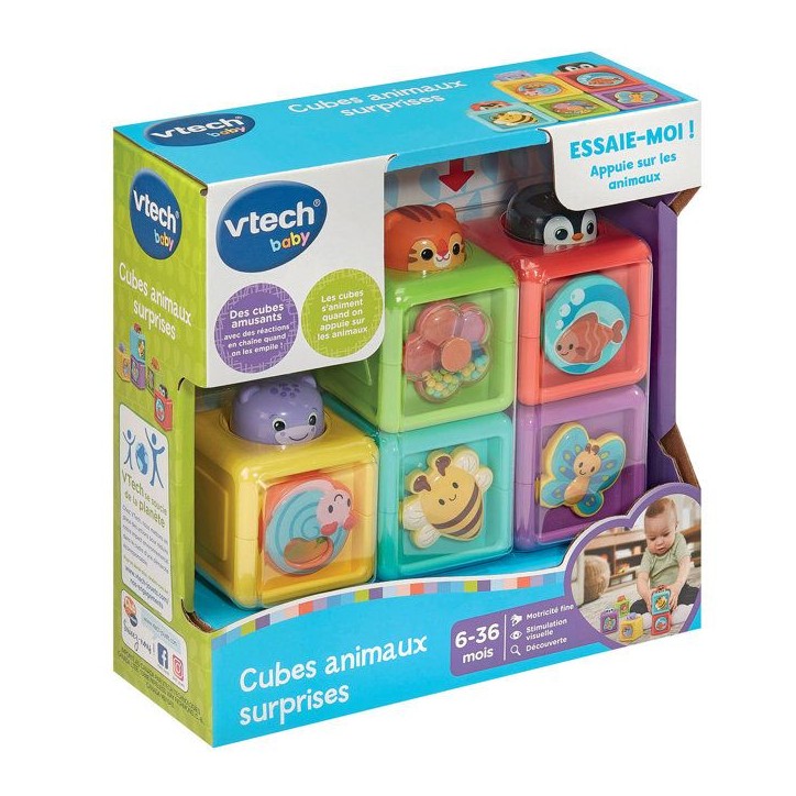 VTECH BABY - CUBES ANIMAUX SURPRISES - Multicolore VTECH BABY - CUBES ANIMAUX SURPRISES - Multicolore
