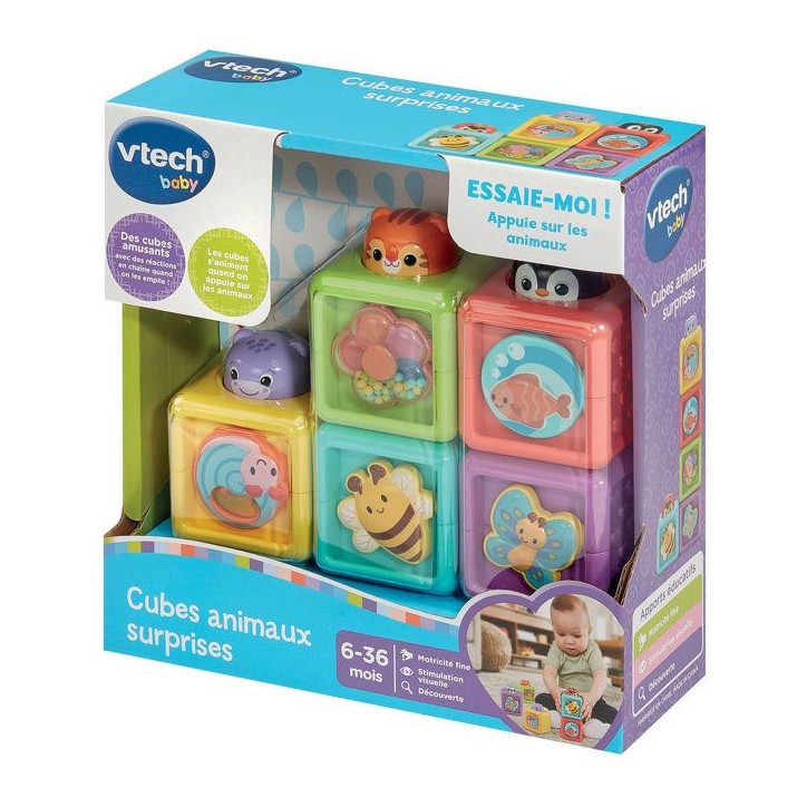 VTECH BABY - CUBES ANIMAUX SURPRISES - Multicolore VTECH BABY - CUBES ANIMAUX SURPRISES - Multicolore
