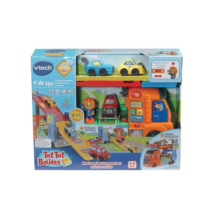 VTECH - TUT TUT BOLIDES - MAXI CAMION TRANSPORTEUR MÉCANO ANIMO - Multicolore VTECH - TUT TUT BOLIDES - MAXI CAMION TRANSPORTEUR MÉCANO ANIMO - Multicolore
