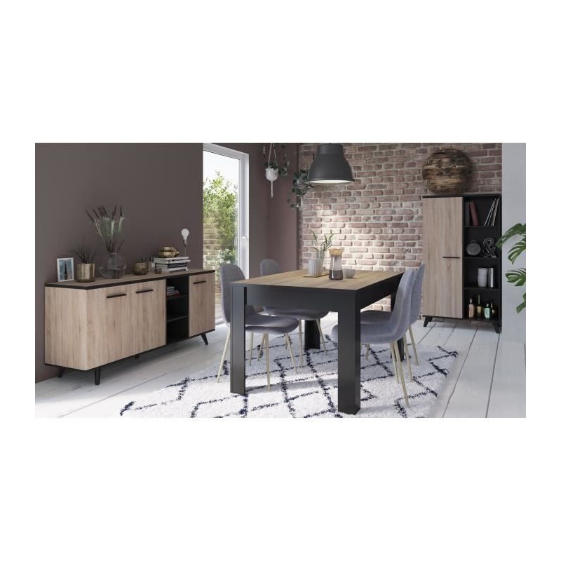 DEMEYERE Ensemble séjour Enfilade + Table haute + Vitrine - Décor ch