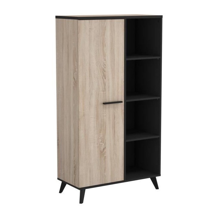 DEMEYERE Ensemble séjour Enfilade + Table haute + Vitrine - Décor chene brossé - WAYNE DEMEYERE Ensemble séjour Enfilade + Table haute + Vitrine - Décor chene brossé - WAYNE