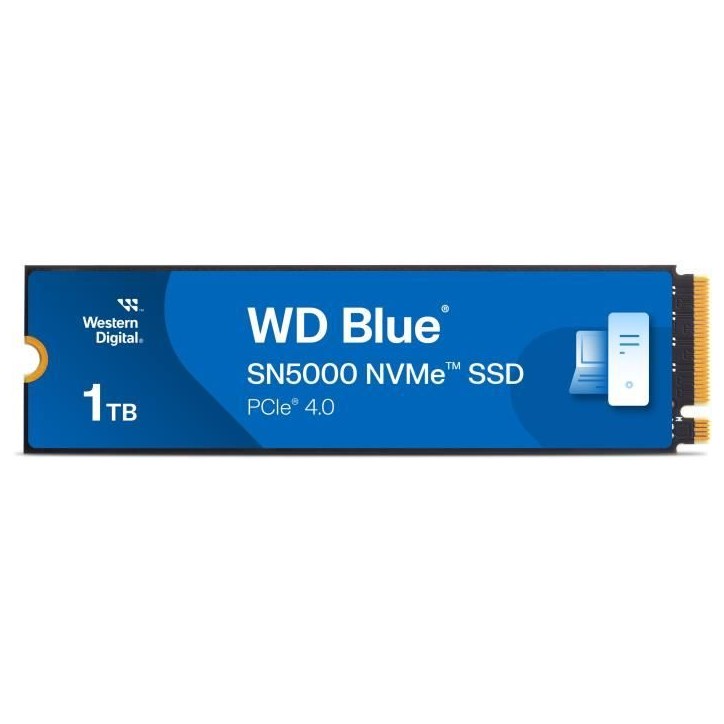 WESTERN DIGITAL - WDS100T4B0E - Disque dur SSD Interne - 1 To - WD Blue - SN5000 - NVMe WESTERN DIGITAL - WDS100T4B0E - Disque dur SSD Interne - 1 To - WD Blue - SN5000 - NVMe