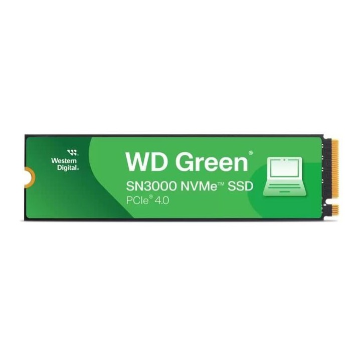 WESTERN DIGITAL - WDS100T4G0E - SSD Interne - Green - SN3000 - NVMe - 1 To WESTERN DIGITAL - WDS100T4G0E - SSD Interne - Green - SN3000 - NVMe - 1 To