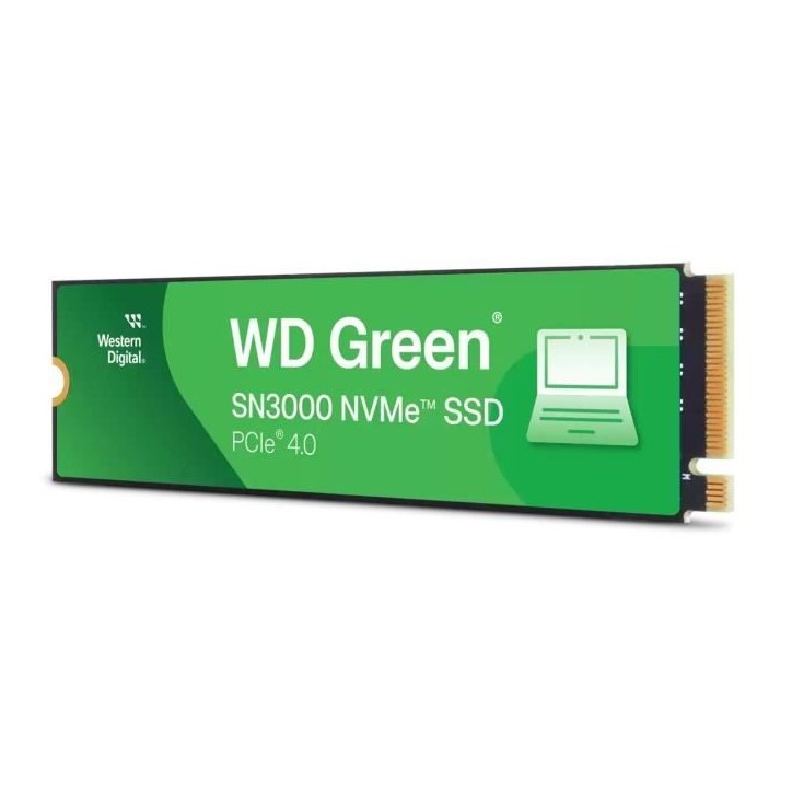 WESTERN DIGITAL - WDS100T4G0E - SSD Interne - Green - SN3000 - NVMe - 1 To WESTERN DIGITAL - WDS100T4G0E - SSD Interne - Green - SN3000 - NVMe - 1 To
