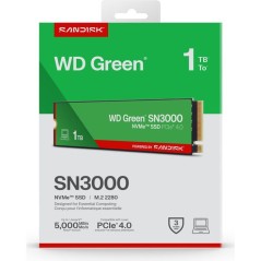 WESTERN DIGITAL - WDS100T4G0E - SSD Interne - Green - SN3000 - NVMe -