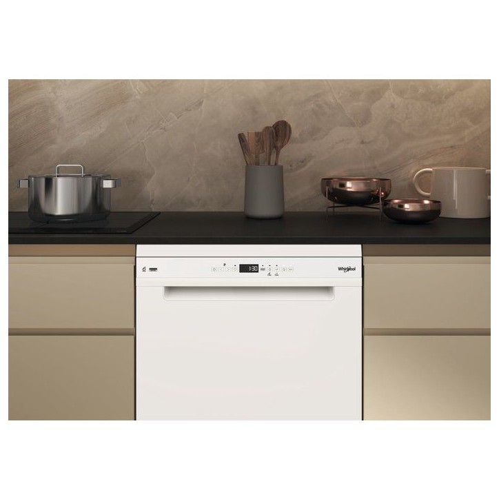 Lave-vaisselle pose libre WHIRLPOOL W7F HP33 - 15 couverts - Induction - L60cm - 43 dB - Classe D - Tiroir a couverts - Blanc