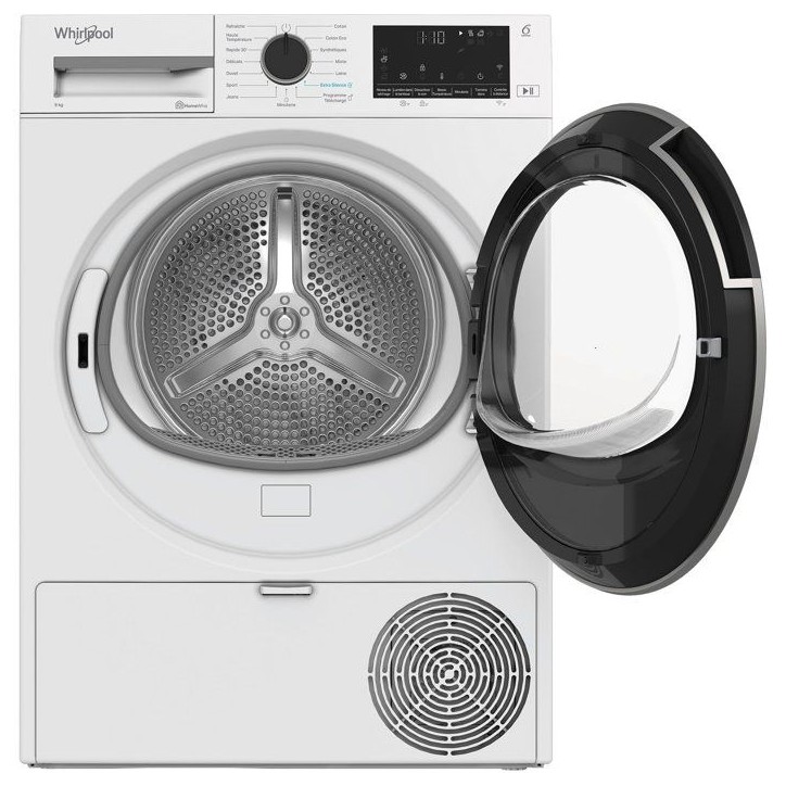 Seche-linge pompe a chaleur WHIRLPOOL CWD94MWBSFR - 9 kg - Induction - L60cm - Classe C - Blanc