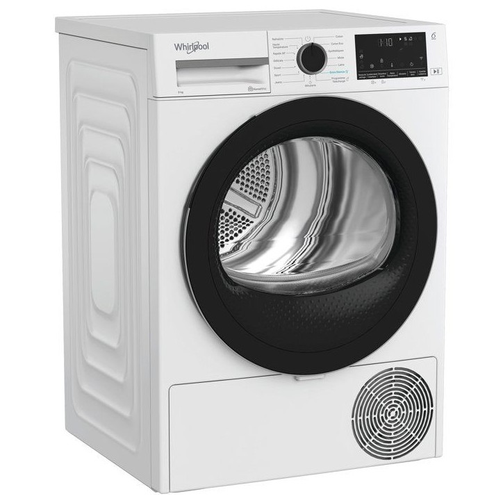 Seche-linge pompe a chaleur WHIRLPOOL CWD94MWBSFR - 9 kg - Induction - L60cm - Classe C - Blanc