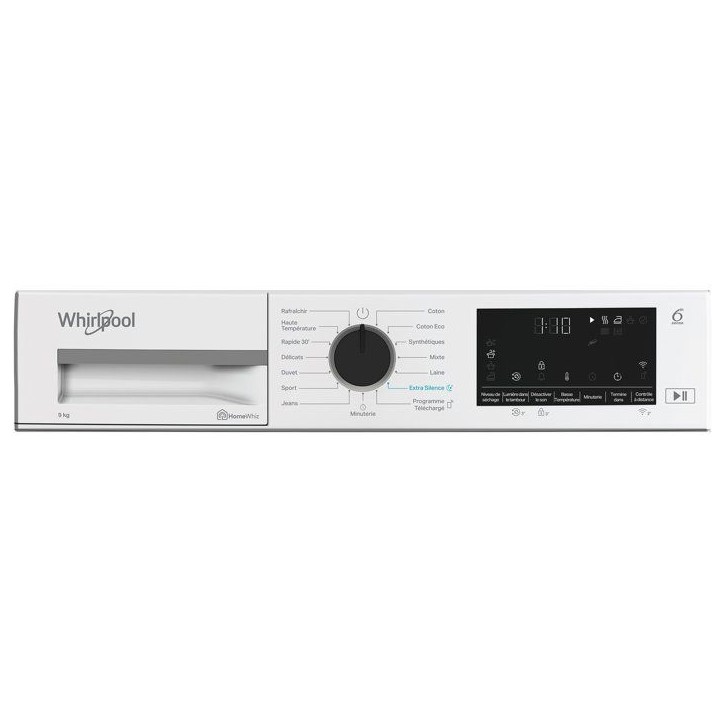 Seche-linge pompe a chaleur WHIRLPOOL CWD94MWBSFR - 9 kg - Induction - L60cm - Classe C - Blanc