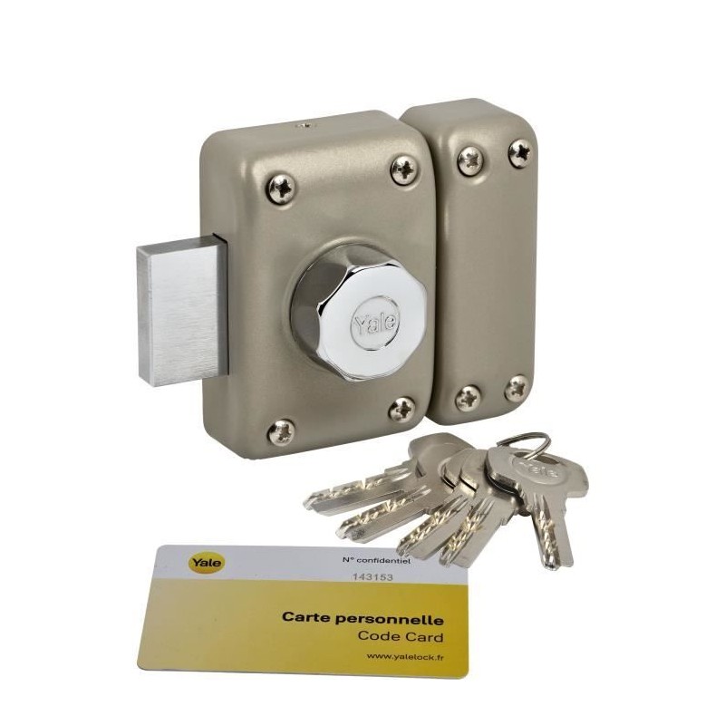 Verrou YALE YV26BT-40 - 6 goupilles - 23mm - 5 clés réversibles - be