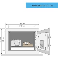 Coffre-fort Électronique - YALE - YSV/250/DB2 - Medium 16.3L - 25x35x