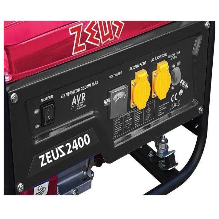 Groupe électrogene essence - ZEUZ - ZEUZ2400 - 2400 W - AVR - Réservoir 15 L - Démarrage manuel Groupe électrogene essence - ZEUZ - ZEUZ2400 - 2400 W - AVR - Réservoir 15 L - Démarrage manuel