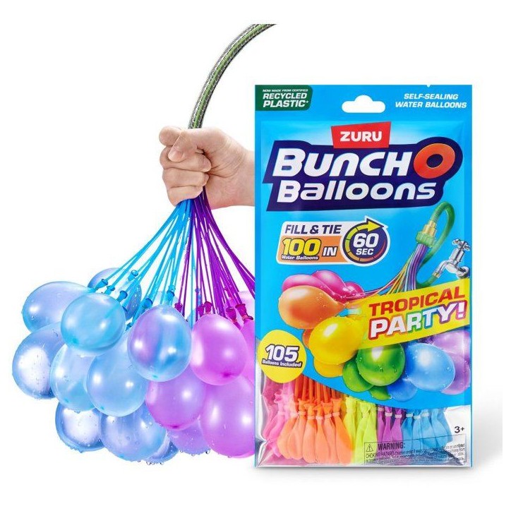 Bombes a eau - ZURU - Tropical Party - Pack de 3 grappes de 100 ballons - Des 3 ans Bombes a eau - ZURU - Tropical Party - Pack de 3 grappes de 100 ballons - Des 3 ans