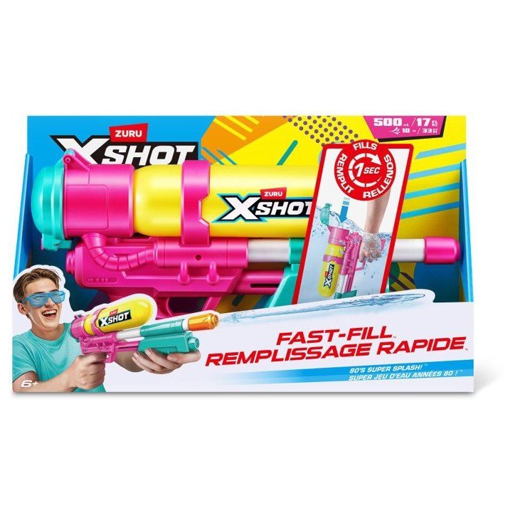 Pistolet a eau - ZURU XSHOT - Water Fast-Fill Retro blaster - Des 5 ans Pistolet a eau - ZURU XSHOT - Water Fast-Fill Retro blaster - Des 5 ans