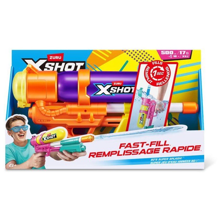 Pistolet a eau - ZURU XSHOT - Water Fast-Fill Retro blaster - Des 5 ans Pistolet a eau - ZURU XSHOT - Water Fast-Fill Retro blaster - Des 5 ans