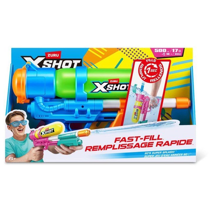 Pistolet a eau - ZURU XSHOT - Water Fast-Fill Retro blaster - Des 5 ans Pistolet a eau - ZURU XSHOT - Water Fast-Fill Retro blaster - Des 5 ans