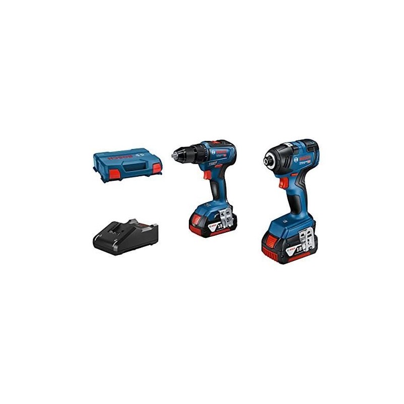 COMBO KIT 2 OUTILS 18V : GDR 18V-200 + GSR 18V-55 + GBA 18V 2x4,0Ah +