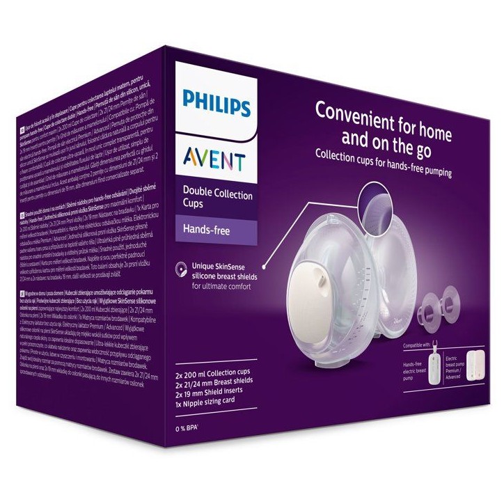 Kit double récipient collecteur mains libres - PHILIPS - téterelles SkinSense - accessoires de recueil Kit double récipient collecteur mains libres - PHILIPS - téterelles SkinSense - accessoires de recueil