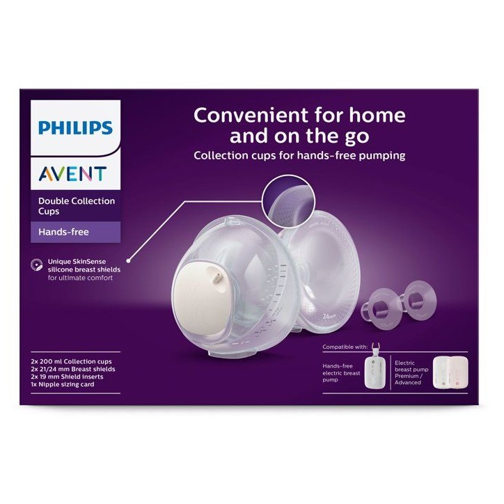 Kit double récipient collecteur mains libres - PHILIPS - téterelles SkinSense - accessoires de recueil Kit double récipient collecteur mains libres - PHILIPS - téterelles SkinSense - accessoires de recueil