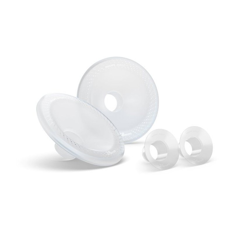 Téterelles et inserts pour tire-lait - AVENT - 28 mm et 26 mm - silic