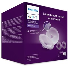 Téterelles et inserts pour tire-lait - AVENT - 28 mm et 26 mm - silicone SkinSense - blanc