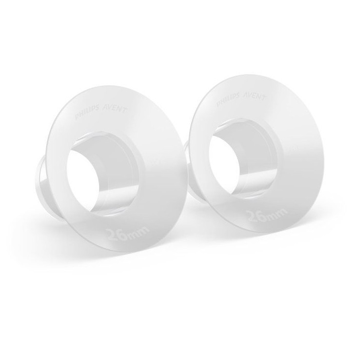 Téterelles et inserts pour tire-lait - AVENT - 28 mm et 26 mm - silicone SkinSense - blanc