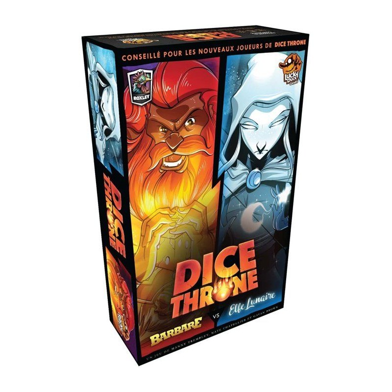 Dice Throne Saison 1 – Barbare vs Elfe Lunaire, jeu de dés stratég