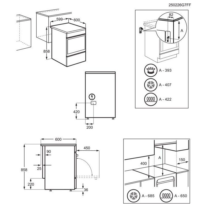 Piano de cuisson induction - ELECTROLUX - LKI640201X - 4 feux - 1 four - 1,65 kWh - 60 cm