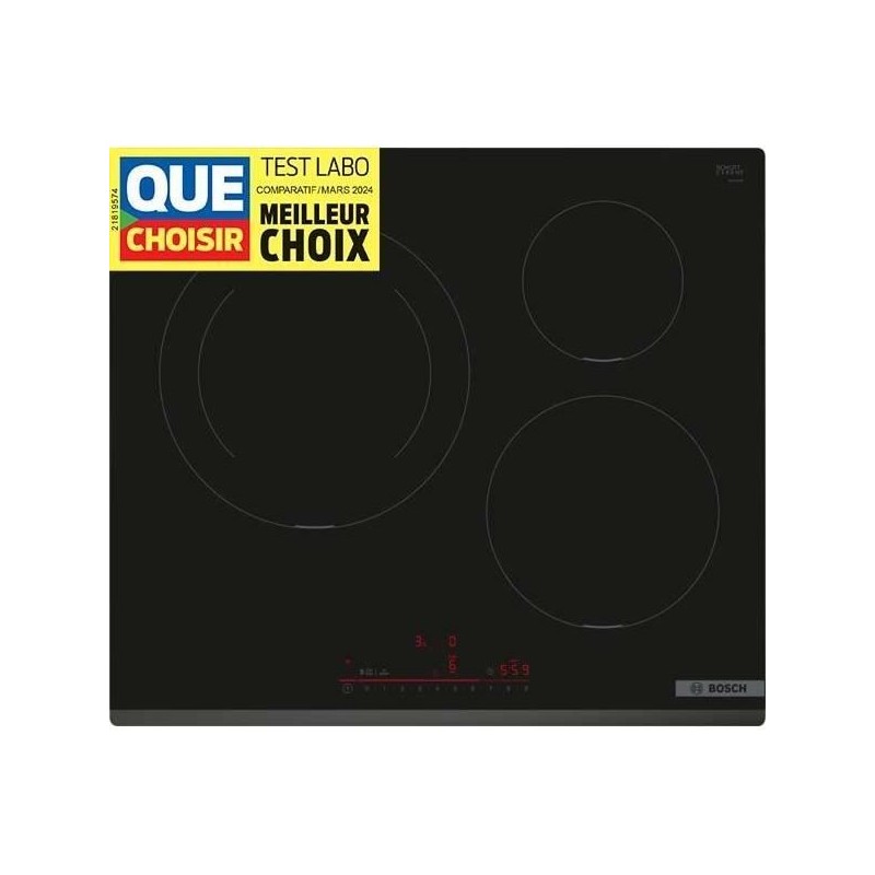Table induction BOSCH - 3 foyers - L59 x P52 cm - PIJ631HB1E Table induction BOSCH - 3 foyers - L59 x P52 cm - PIJ631HB1E